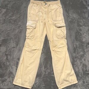Vintage Polo Ralph Lauren Cargo Pants Womens 10 Baggy Butter Yellow Gorp Y2K W